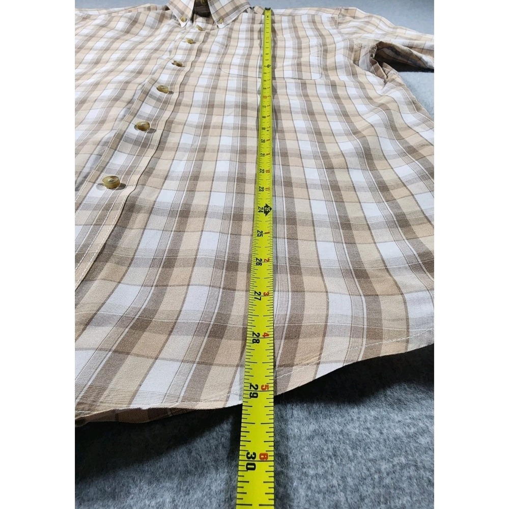 Wrangler Men's Western Dress Shirt, Size M, Tan Plaid, Button Down, Long Sleeve - Picture 6 of 6